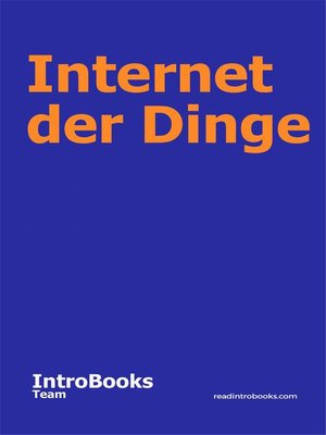 cover image of Internet der Dinge
